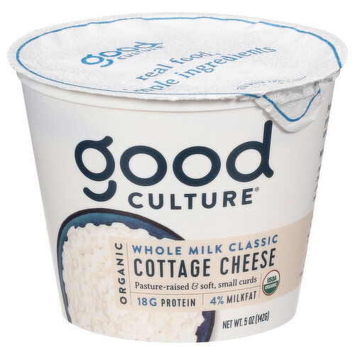 Good Culture Cottage Cheese, Organic, 4% Milkfat, Whole Milk Classic