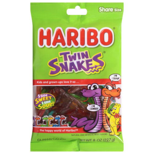 Haribo Twin Snakes Sweet & Sour Gummi Candy Share Size - 8 Ounce