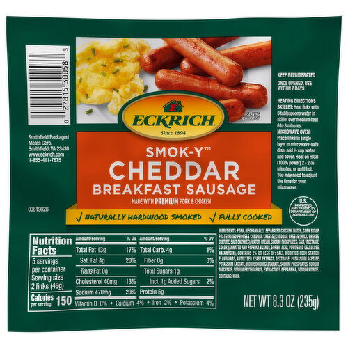 Eckrich Breakfast Sausage, Cheddar