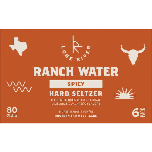 Ranch Water Hard Seltzer, Spicy, 6 Pack - 6 Each