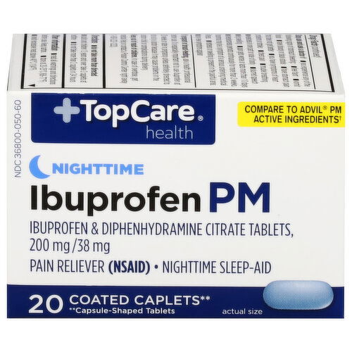 TopCare Ibuprofen PM, Nighttime, Coated Caplets