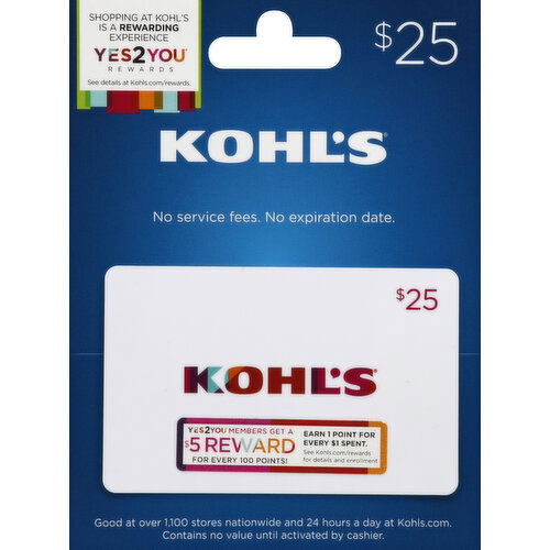 Kohl's Gift Card, $25