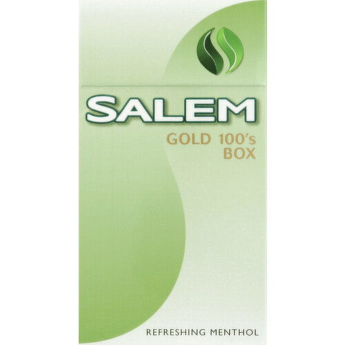 Salem Cigarettes, Refreshing Menthol, Gold 100's Box