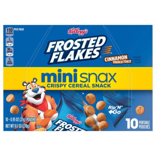 Frosted Flakes Cereal Snack, Cinnamon French Toast, Crispy, Mini Snax