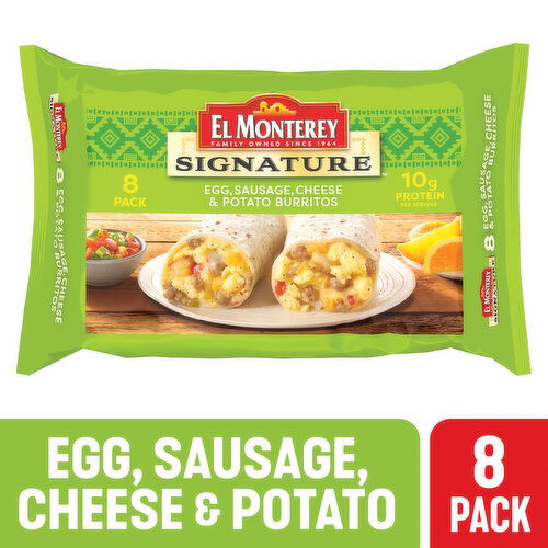 El Monterey EM Sig Egg Saus Chs Pot Bkfst Burritos 8ct