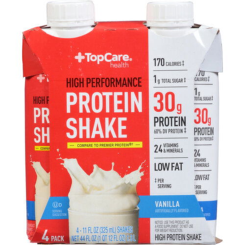 TopCare Protein Shake, Vanilla, 4 Pack