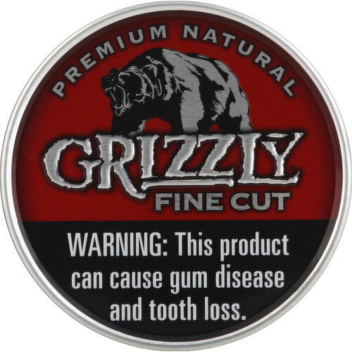 Grizzly Snuff, Moist, Fine Cut, Premium Natural