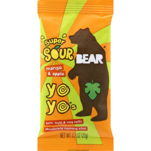 Bear Fruit & Veg Rolls, Mango & Apple - 0.7 Ounce