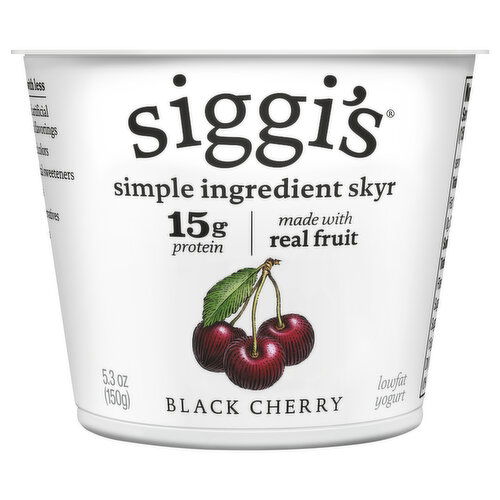 Siggi's Yogurt, Black Cherry, Lowfat