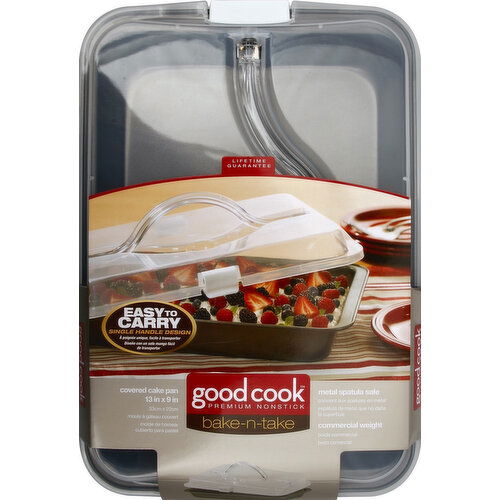 Good Cook Cake Pan, Covered, Bake-n-Take, Premium Nonstick