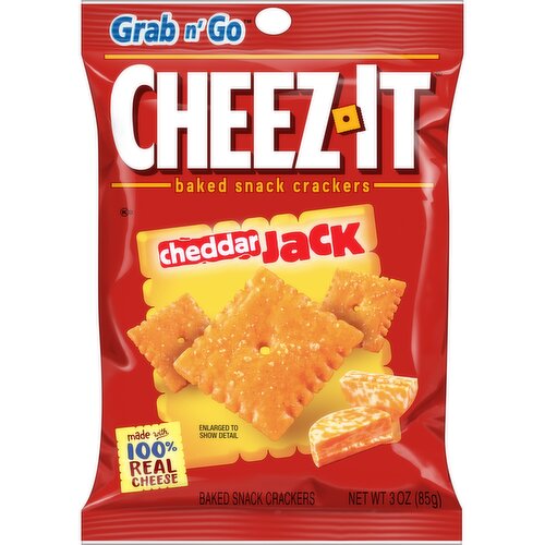 Cheez-It Cheese Crackers, Cheddar Jack, Grab and Go - 3 Ounce