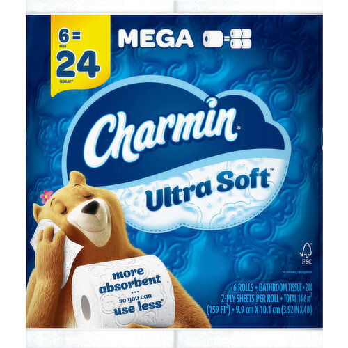 Charmin Bathroom Tissue, Mega Rolls, 2-Ply