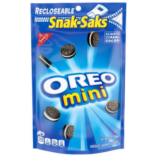 OREO Mini Chocolate Sandwich Cookies, Snak-Saks