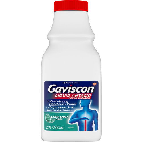 Gaviscon Antacid, Extra Strength, Liquid, Cool Mint Flavor