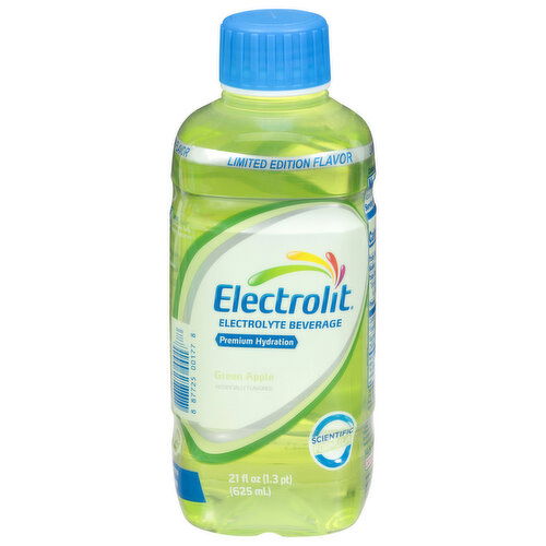 Electrolit Electrolyte Beverage, Premium Hydration, Green Apple