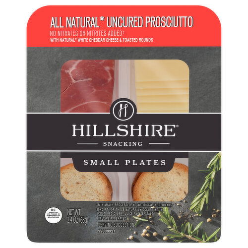 Hillshire Hillshire® Snacking Small Plates, Prosciutto Deli Lunch Meat with White Cheddar Cheese, 2.4 oz