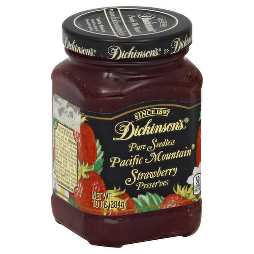 Dickinson's Preserves, Pacific Mountain Strawberry, Pure Seedless