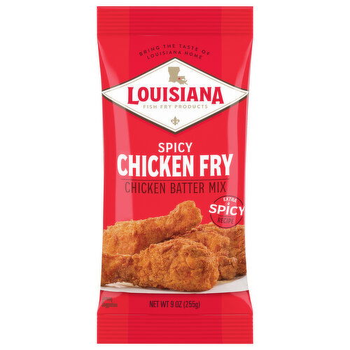 Louisiana Fish Fry Products Chicken Batter Mix, Chicken Fry, Spicy - 9 Ounce