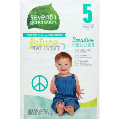 Seventh Generation Diapers, Size 5 (27-35 lbs)