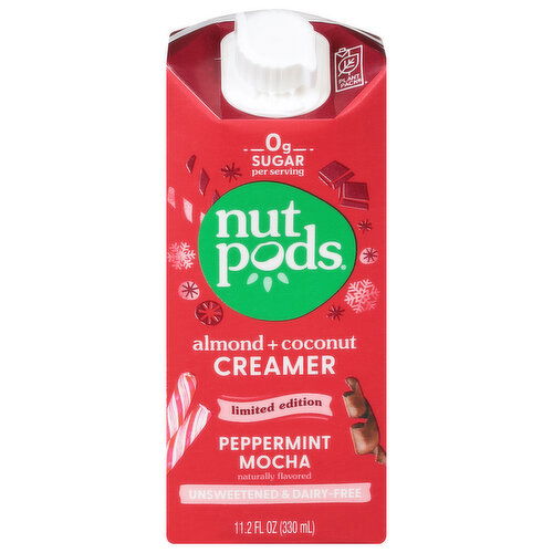 Nutpods Creamer, Almond + Coconut, Peppermint Mocha, Unsweetened