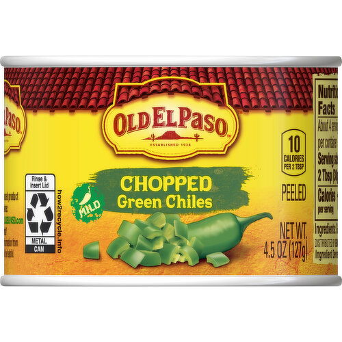 Old El Paso Green Chiles, Chopped, Mild, Peeled