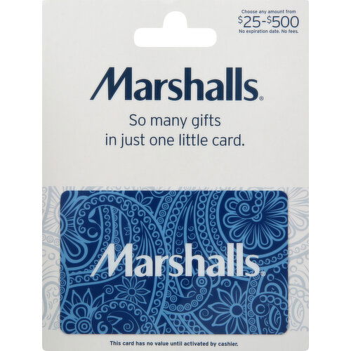 Marshalls Gift Card, Marshalls, $25-$500