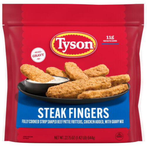 Tyson Frozen Steak Fingers with Gravy Mix