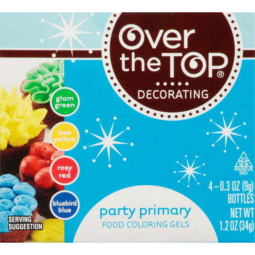 Over the Top Food Coloring Gels, Party Primary