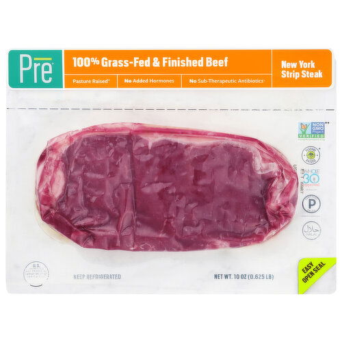 Pre New York Strip Steak, 100% Grass-Fed & Finished Beef