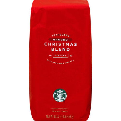 Starbucks Coffee, Ground, Dark Roast, Christmas Blend, Vintage 2017