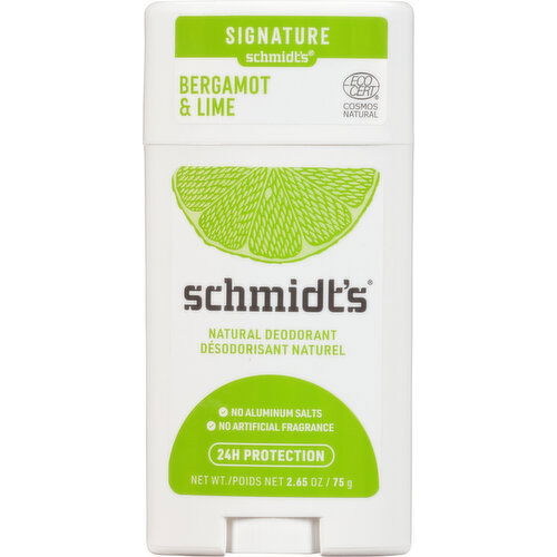 Schmidt's Deodorant, Natural, Bergamot & Lime