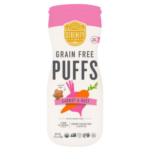 Serenity Kids Puffs, Grain Free, Carrot & Beet