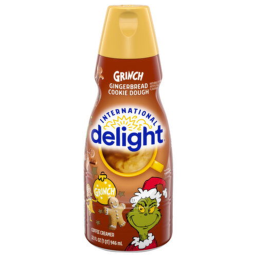 International Delight Coffee Creamer, Gingerbread Cookie Dough, Grinch