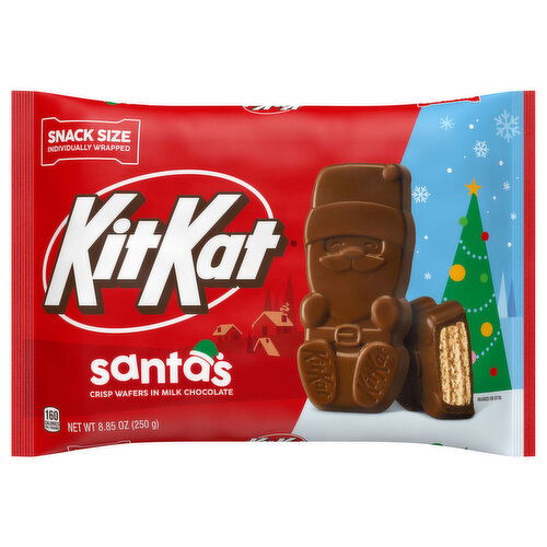 Kit Kat Crisp Wafers, in Milk Chocolate, Santas, Snack Size