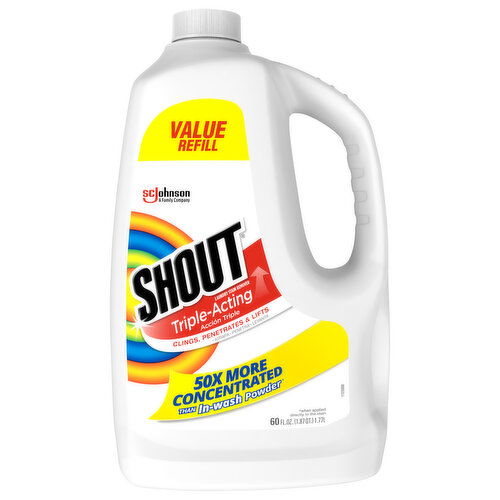 Shout Laundry Stain Remover, Triple-Acting, Value Refill