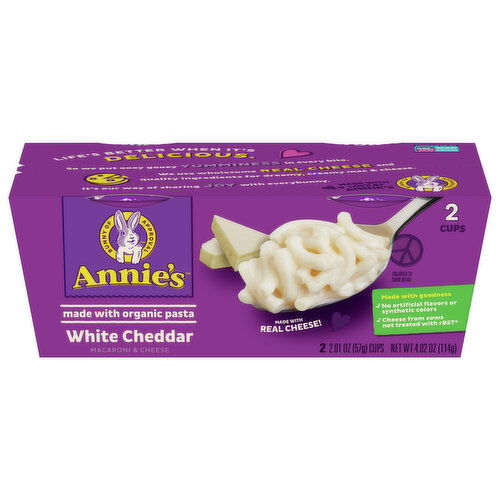 Annie's Macaroni & Cheese, White Cheddar - 2 Each