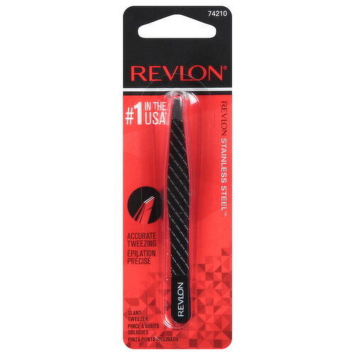 Revlon Slant Tweezer, Stainless Steel