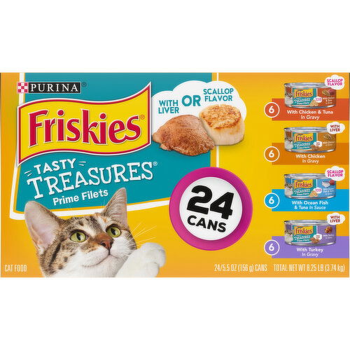 Friskies Gravy Wet Cat Food Variety Pack Tasty Treasures Prime Filets FRESH by Brookshire s