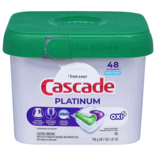 Cascade Dishwasher Detergent, Fresh Scent, ActionPacs