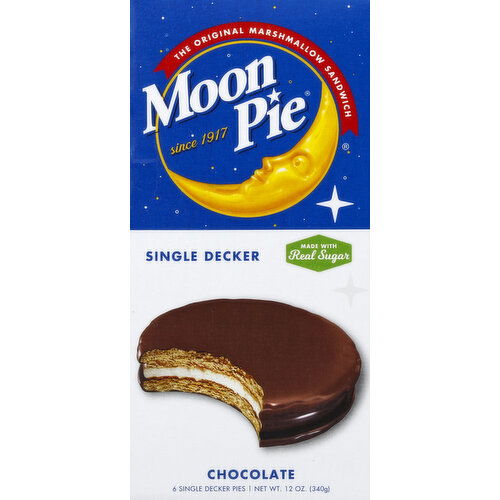 Moon Pie Marshmallow Sandwich, Chocolate, Single Decker