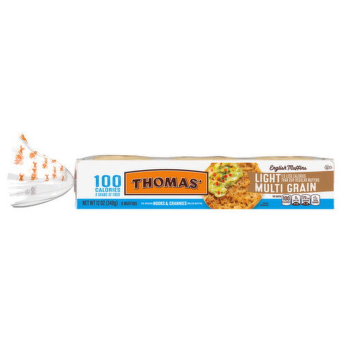 Thomas' English Muffins, Multi Grain, Light