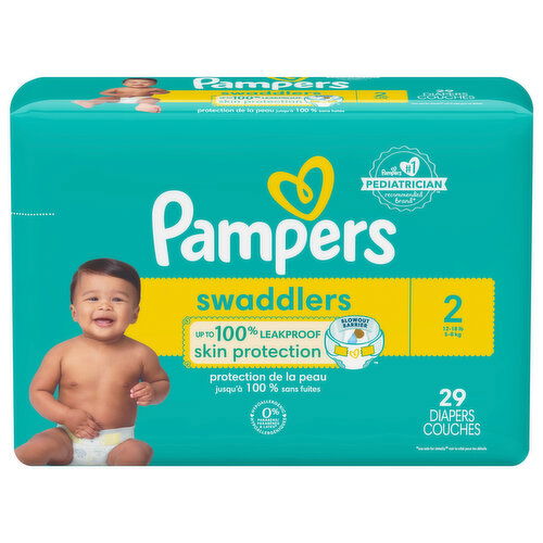 Pampers Diapers, 2 (12-18 lb), Jumbo Pack