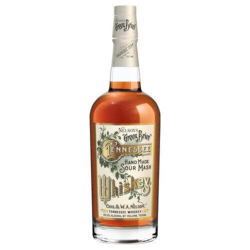 Nelson's Green Brier Whiskey, Tennessee, Hand Made Sour Mash - 750 Milliliter