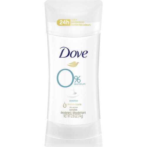 Dove Deodorant, Sensitive, 0% Aluminum