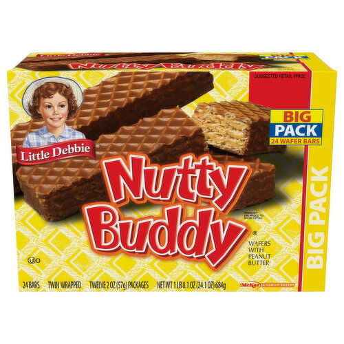 Little Debbie Wafers, with Peanut Butter, Twin Wrapped, Big Pack