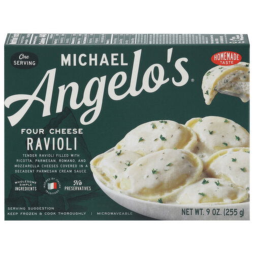 Michael Angelo's Ravioli, Four Cheese - 9 Ounce