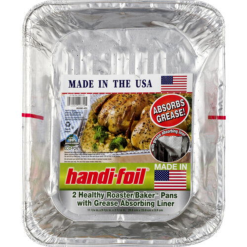 Handi-Foil Pans, with Grease Absorbing Liner, Healthy Roaster, Baker