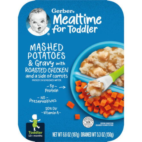 Gerber Mashed Potatoes & Gravy with Roasted Chicken, 12+ Months, Toddler