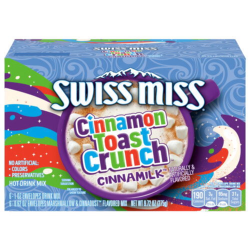 Swiss Miss Cinnamon Toast Crunch Cinnamilk Flavored Hot Drink Mix with Marshmallows