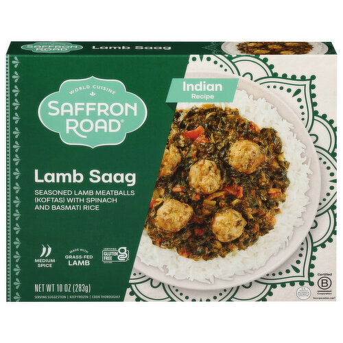 Saffron Road Lamb Saag, Indian Recipe, Medium Spice